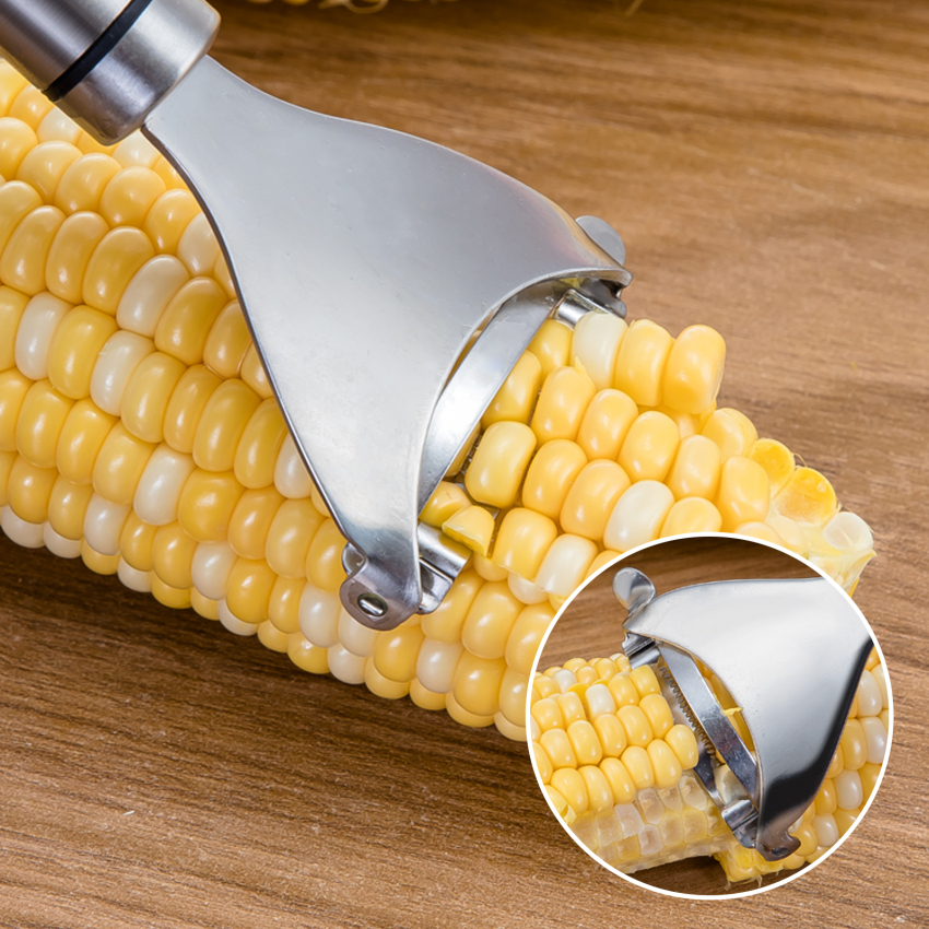 Corn Cutter Stainless Steel Corn Cob Peeler Tool Stripper with High Quality Ergonomic Handle Corn planer for Kitchen Meals Making