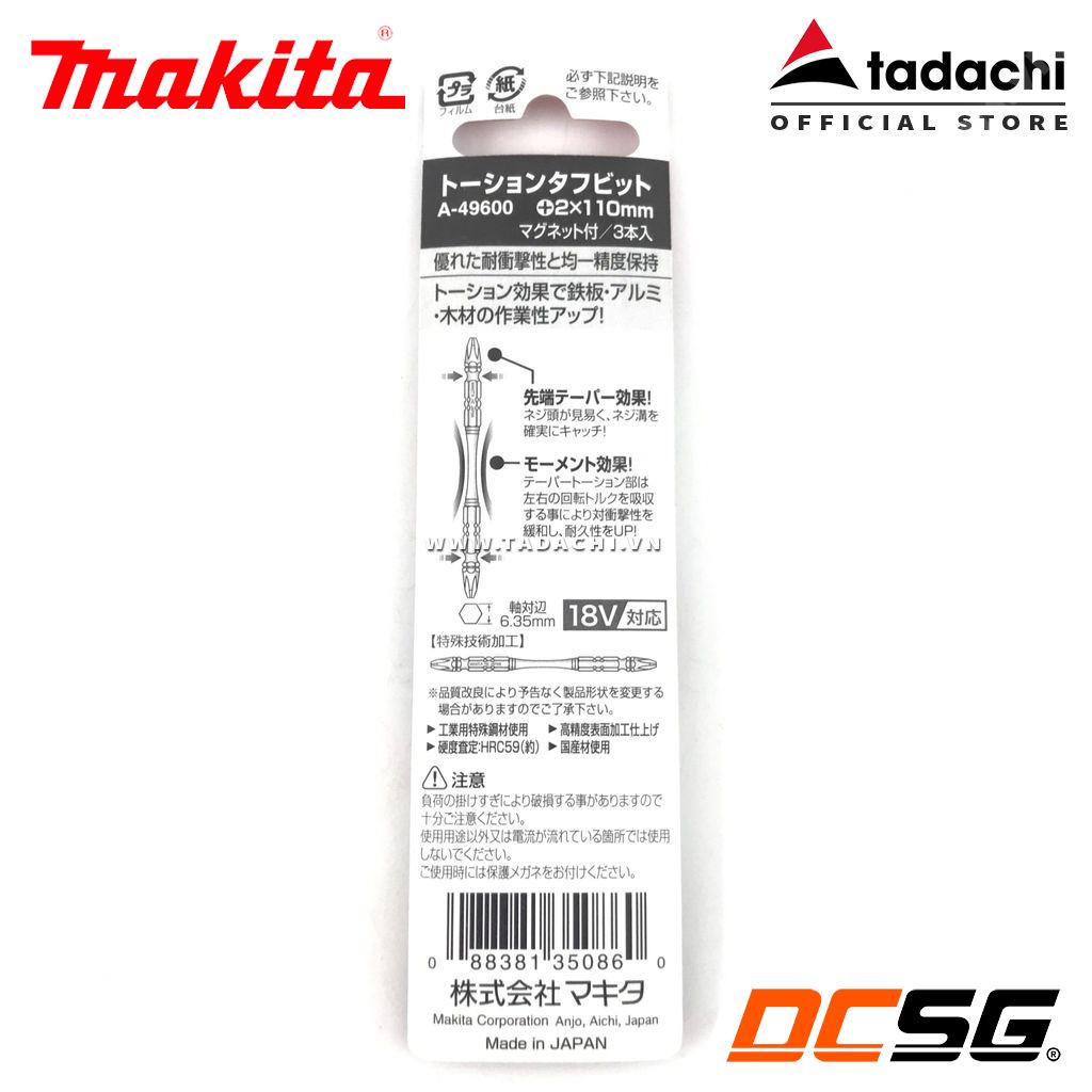 Mũi Vít Bake 2 Đầu Makita Ph2 x 110mm A-49600 (01 mũi)
