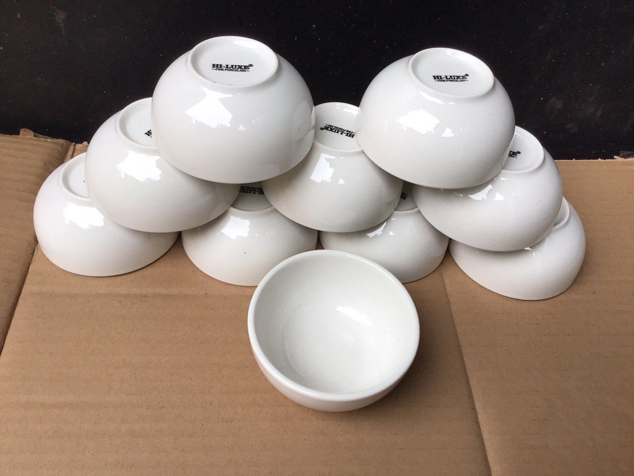 Combo 10 chén sứ trắng chấm gia vị hi-luxe 8.5x4cm