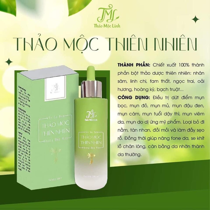 Thuốc tái tạo da thảo mộc linh 100ml trắng sáng sạch mụn se khít lỗ chân lông dành cho làn da mụn không đều màu