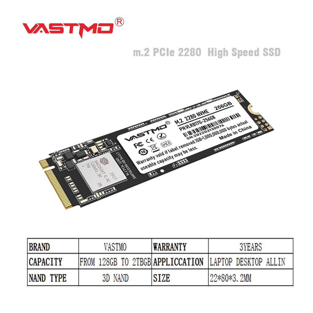 VASTMO SSD 128GB 256GB 512GB 1TB 2TB M.2 2280 Ổ Cứng Thể Rắn Gắn Trong thumbnail
