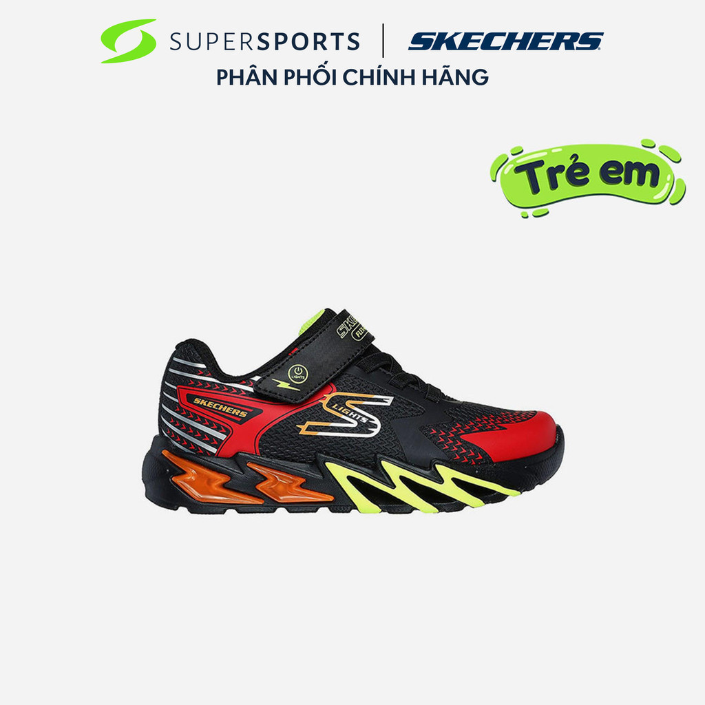 SKECHERS Giày sneaker bé trai Flex Glow Bolt 400138L-BKRD