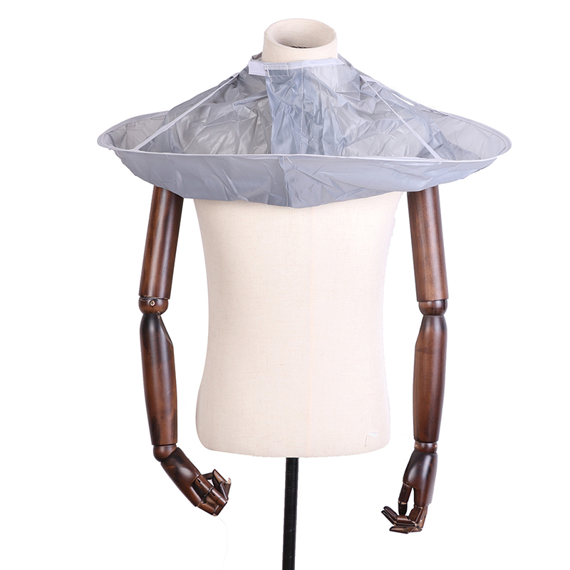 Silver Hair Cutting Cloak Umbrella Cape - Hair Catcher Cover For Salon Or Barber, Adjustable & Reusable
