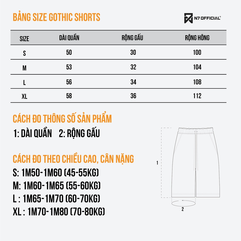 Quần Short Đùi  N7 Neseven INSERT Basic nam nữ form rộng Local Brand