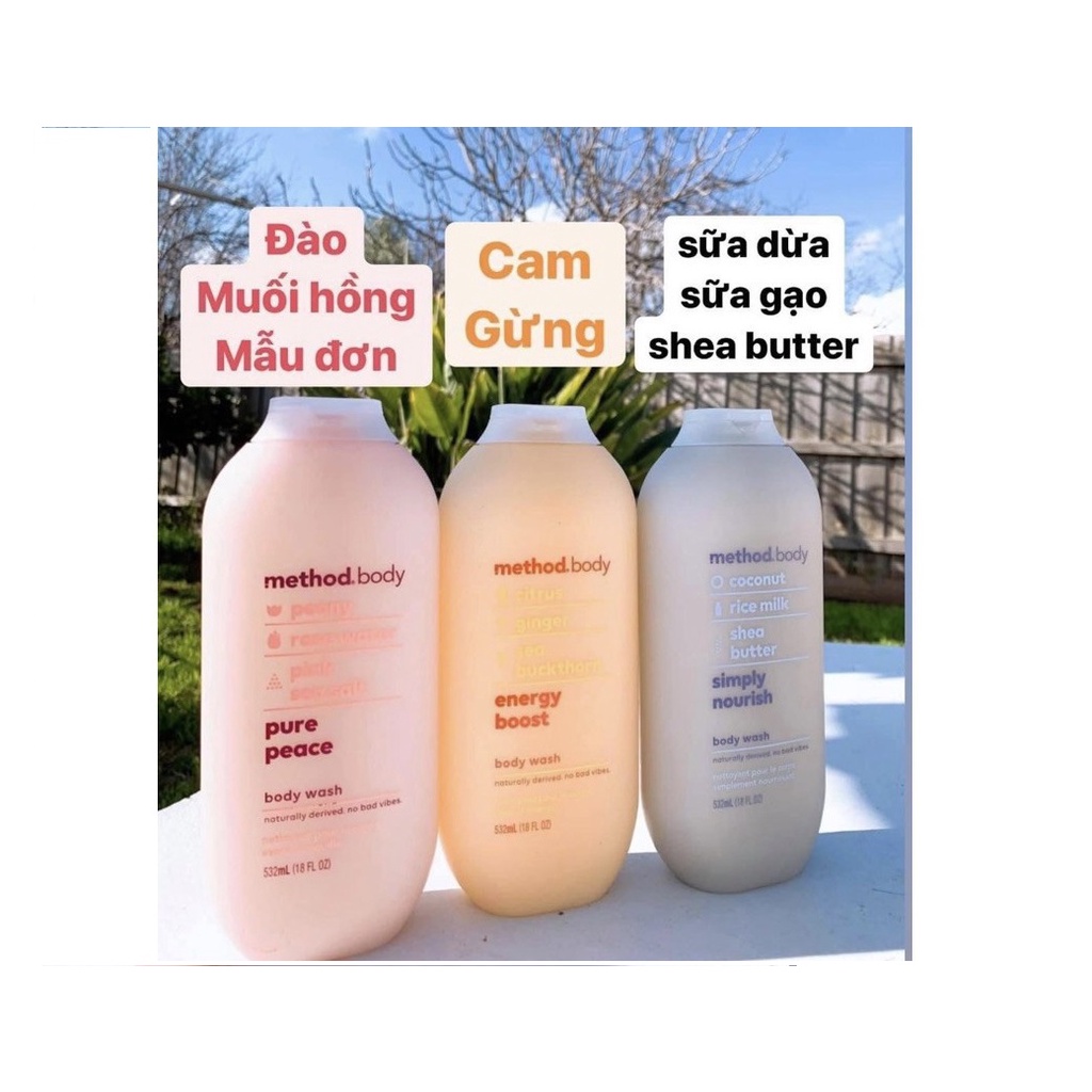 Sữa Tắm Method Body Úc 535ml - [Hàng Úc, Đủ Bill]