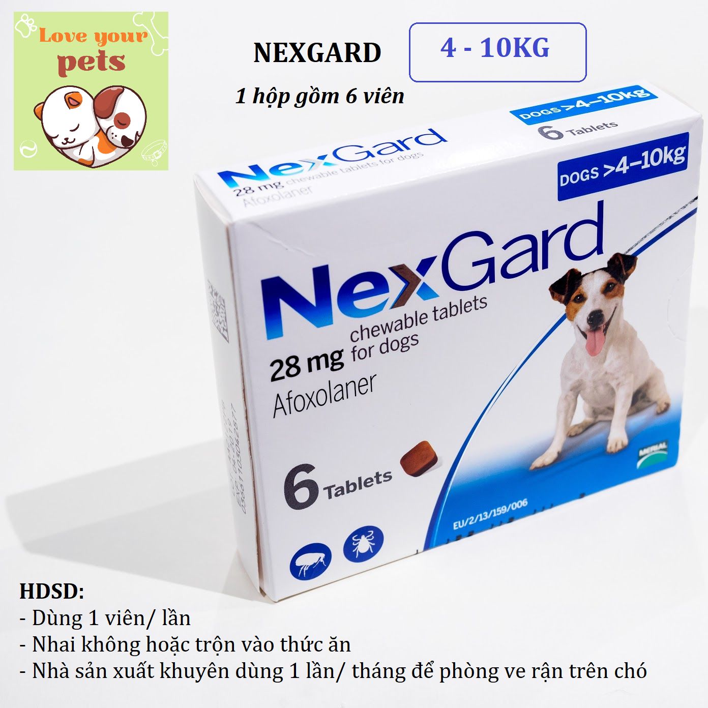 Viên Uống Nexgard Ve Ghẻ Trên Chó 4-10kg thumbnail