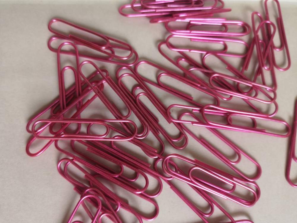 【GlowBound】50mm large size paperclips 20 pcs/pkg cute metal clip bright pink rose color plastic wrap paper clip bookmark school supplies. 