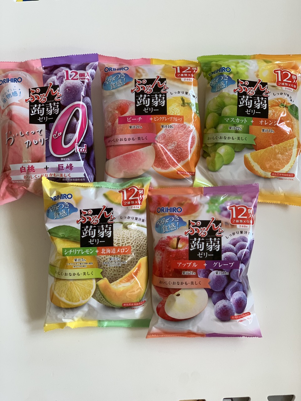 Thạch trái cây Orihiro Nhật gói 12 cái mix 2 vị date mới