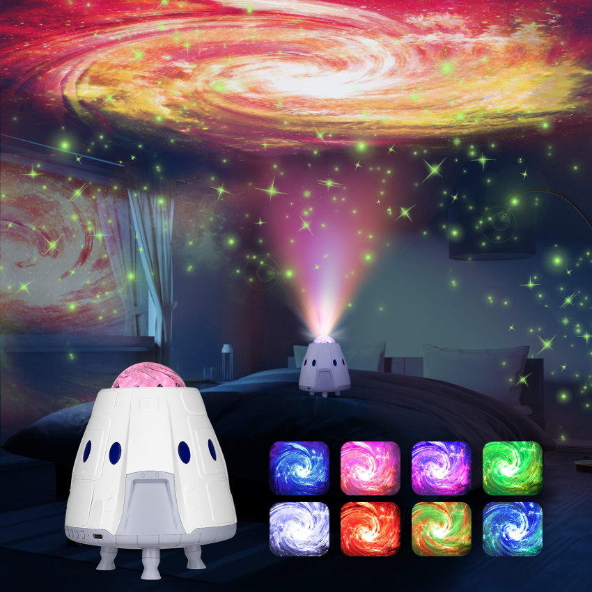 Star Projector Light Projector, Space Capsule Star Night Light For Kids, Bluetooth Speaker & Music Sync With 8 Light Modes, A Magic Starry Light For Bedroom, Party