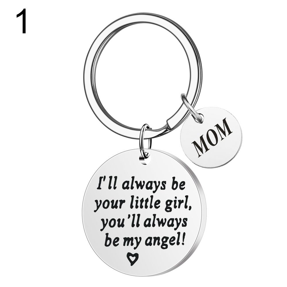 LLSBB I'll always be your little girl you will always be my hero Engraved MOM Trendy DAD Key Chains Keyring Father's Day Keychain