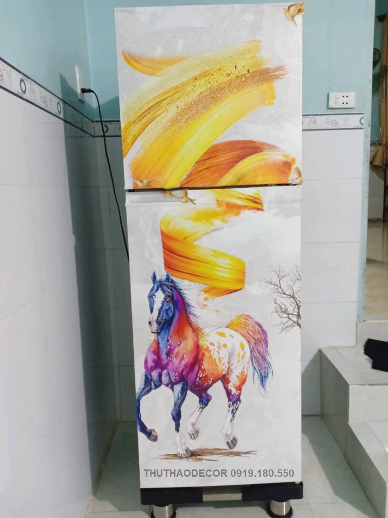 [HCM]Decal Dán Tủ Lạnh ĐỘC MÃ SẮC MÀU - THUTHAODECOR