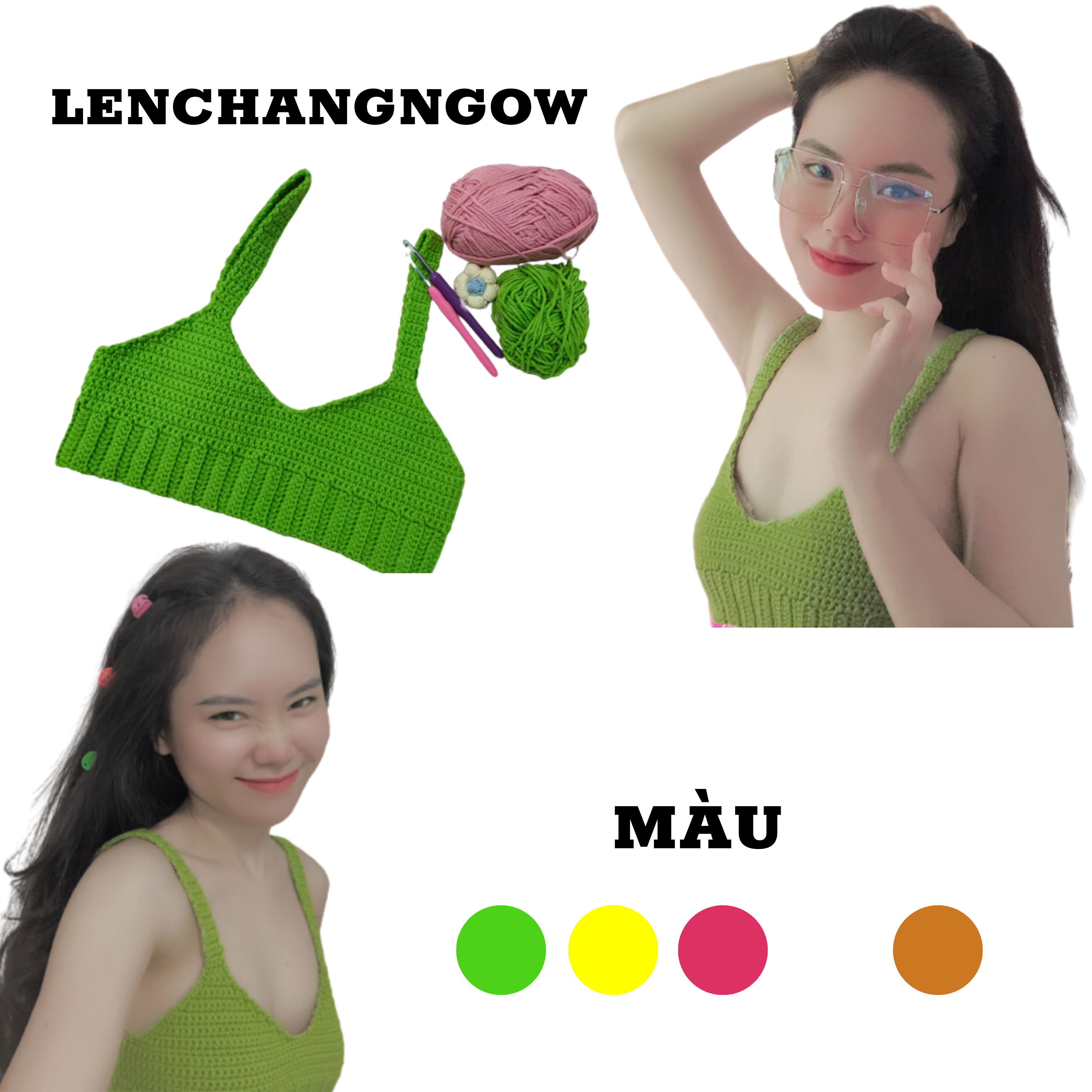 Áo croptop len hai dây bản to (Ảnh thật của shop)