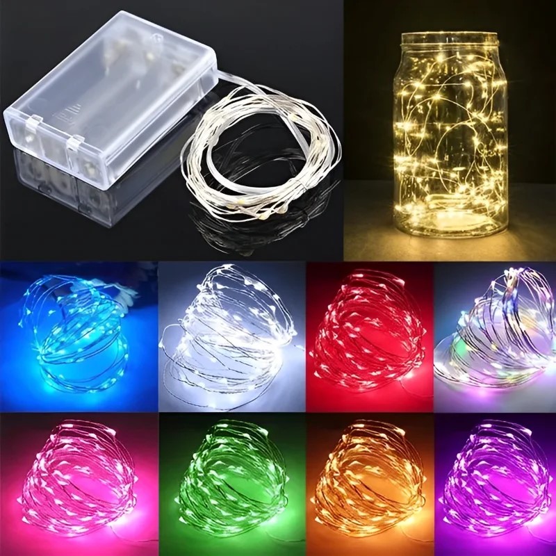 3M 30LED chiếu sáng dây dây đồng dây USB/Thùng ắc quy đèn Cổ Tích Hộp Quà Tặng bó hoa đầy màu sắc đèn trang trí Giáng sinh