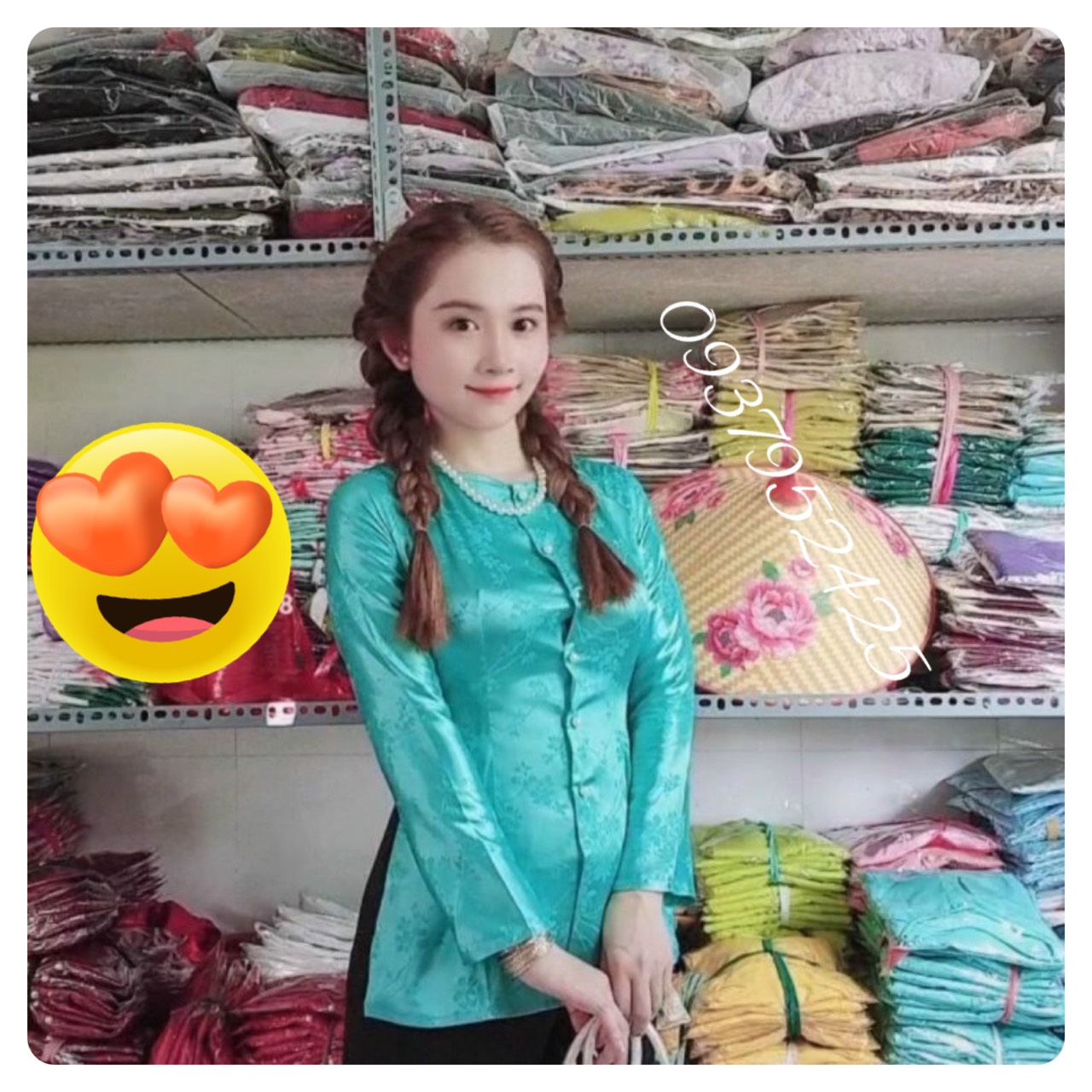 ÁO BÀ BA GẤM HỌA TIẾT LÁ