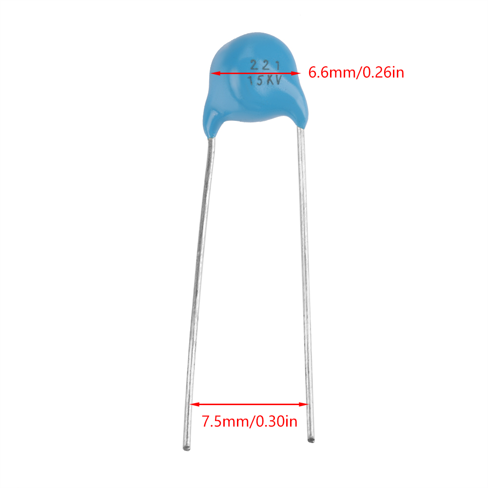 20Pcs 221k 220pF 15KV 15000V High Voltage Monolithic Ceramic Kit Set(Blue)