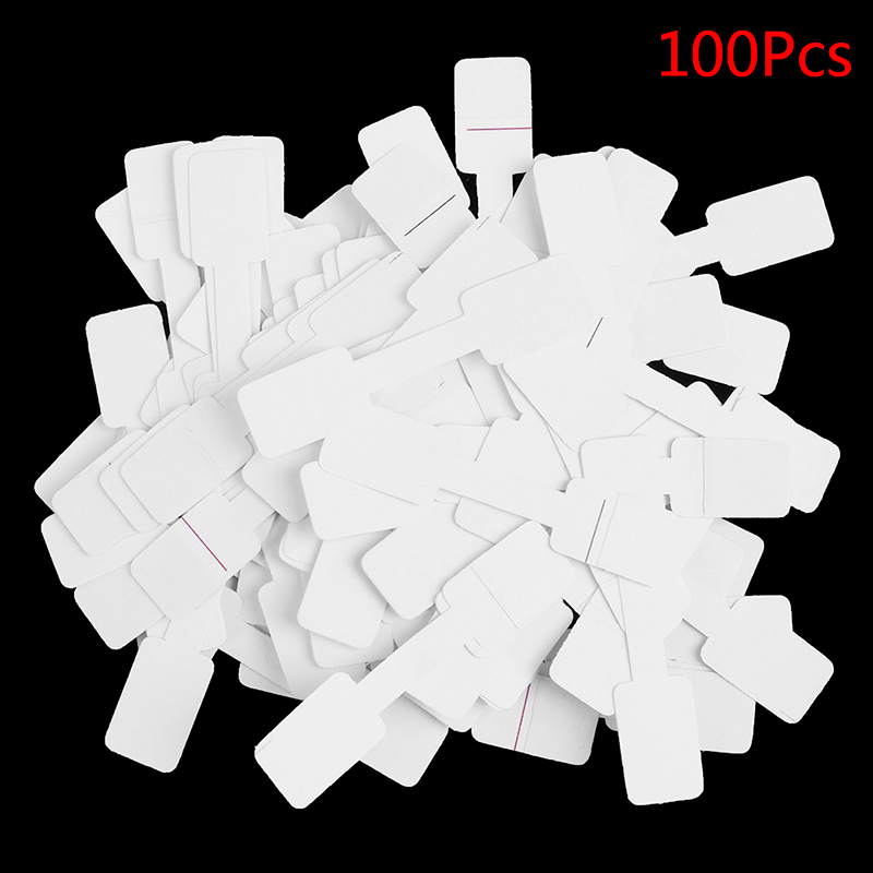 QIA 50/100 cái thẻ giá trắng nhãn trang sức vòng cổ nhãn dán giấy