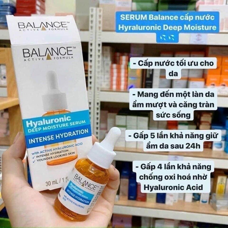 (Voucher 12%)[𝓑𝓪𝓵𝓪𝓷𝓬𝓮] Serum Cấp Nước Dưỡng Ẩm Balance Active Formula /Hyaluronic Deep