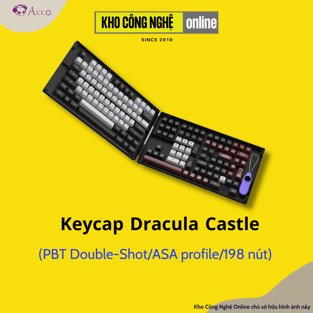 AKKO Keycap set – Dracula Castle (PBT Double-Shot/ASA profile/198 nút)