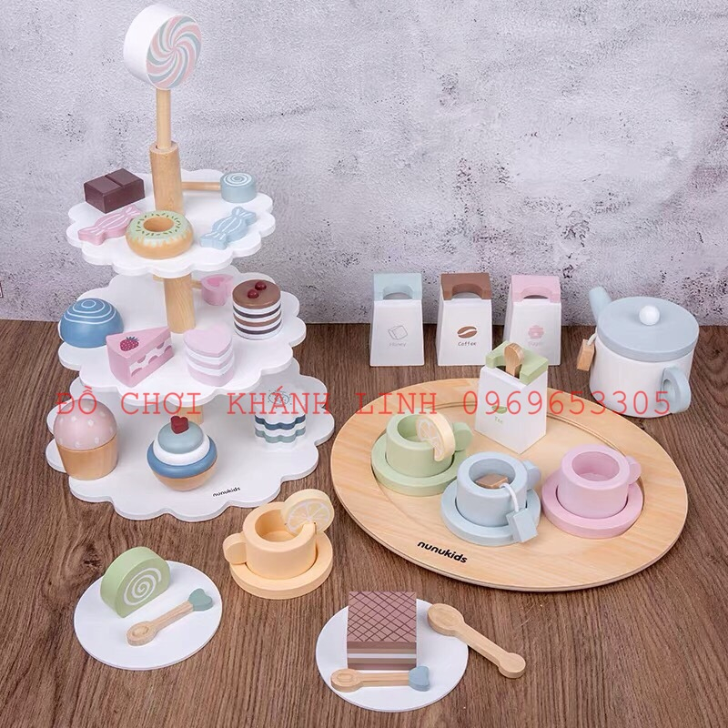 Đồ chơi ấm trà, tháp bánh, kem Nunukids