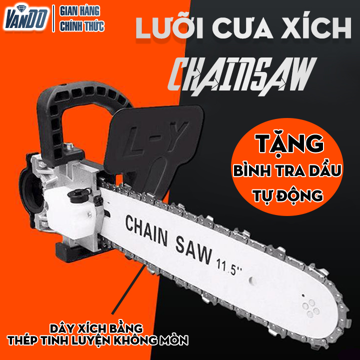 Lam cưa xích cho máy mài , máy cắt góc - bộ lam cưa xích biến máy mài thành máy cưa đa năng