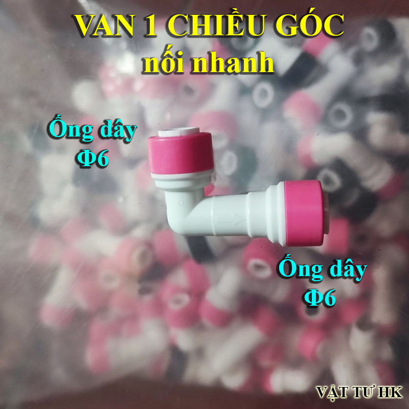 Van 1 chiều nối nhanh, dây phi 6, cút nối vỏ cốc màng RO máy lọc nước, van một chiều hàng Xịn
