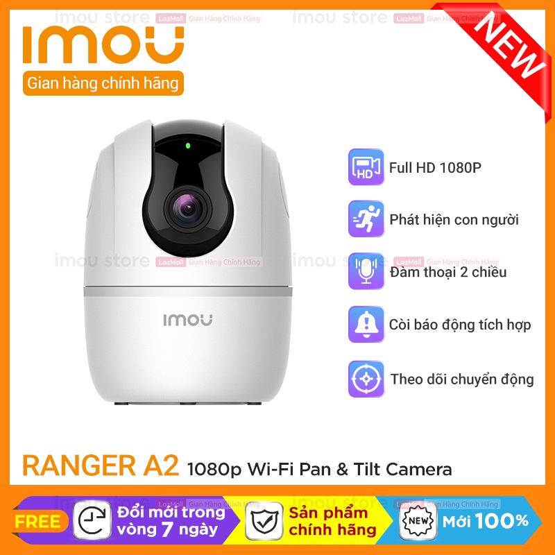Camera Ranger A2-D 1080P IMOU IP-A22EP-D-V3 (Mẫu 2022, có lan) - Còi Hú Báo Động - IP wifi [Chính hãng]