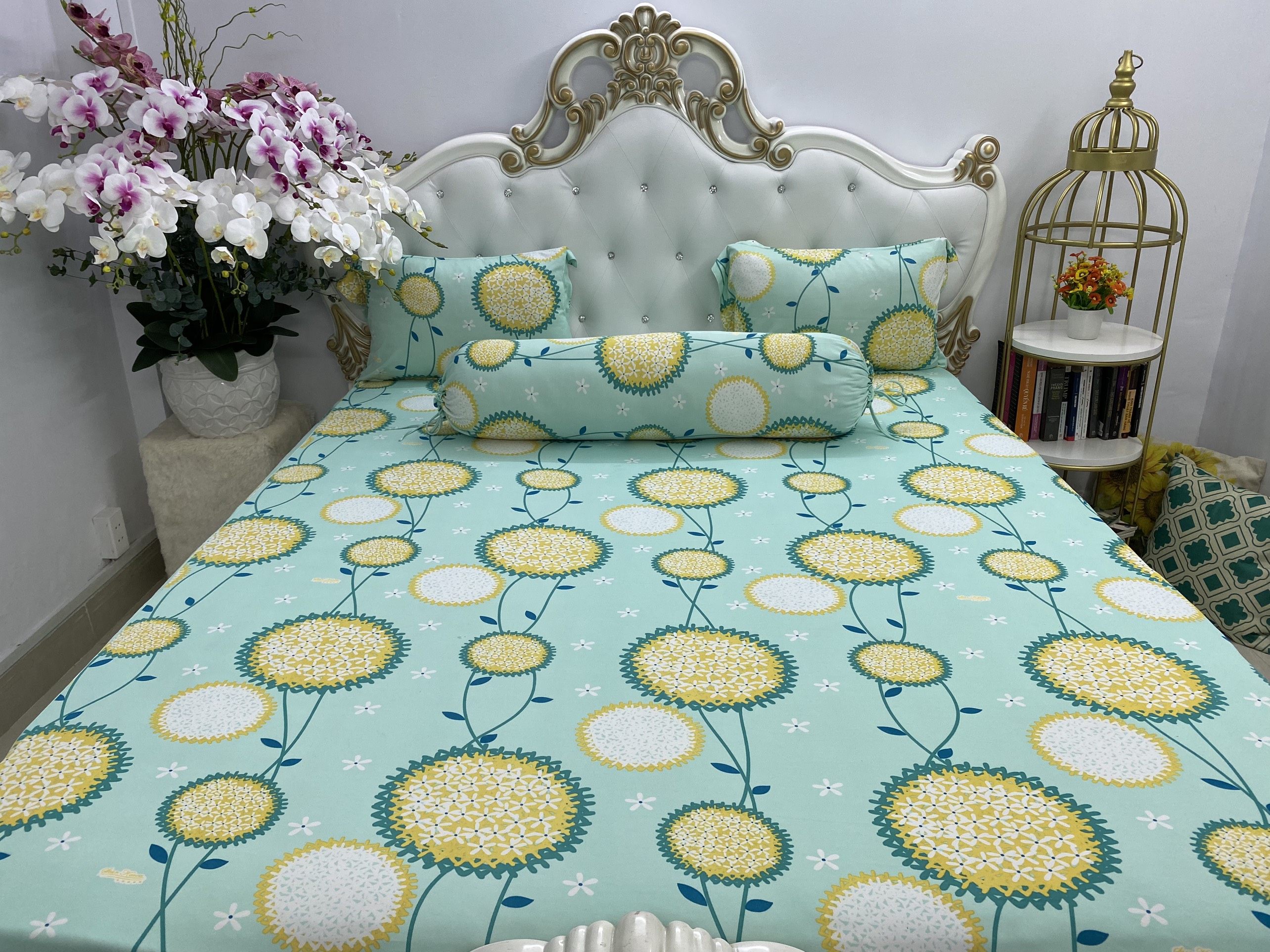 [HCM]Bộ Drap gối Thun Hàn Quốc mát lạnh { 4 món } FULL SIZE  nhiều màu
