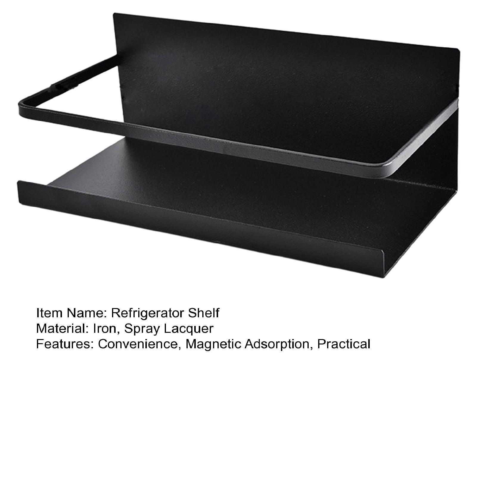 Secure Guardrail Design Refrigerator Shelf Refrigerator Side Shelf Space-saving Magnetic Spice Storage Rack with Heightened Guardrail Design Ideal Kitchen Organizer