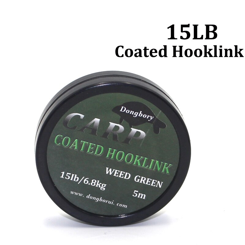 1pcs 5m carp fishing line hook link carp coated hooklink braid line for hair rig 15ib 25ib 35ib carp coarse fishing tackle