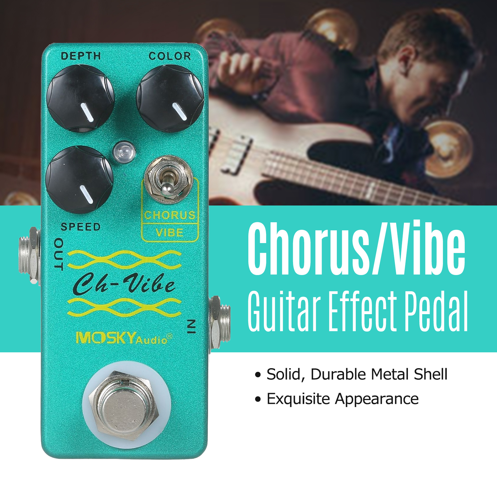 [ammoon]quà bí mật MOSKYaudio Chorus/Vibe Effect Pedal Guitar Effects Pedal Single Mini Effect Pedal