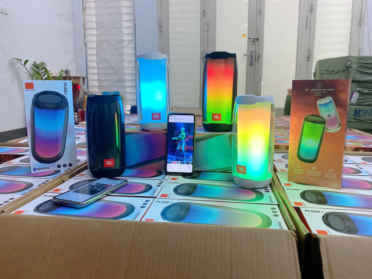 ?? LOA BLUETOOTH JBL PULSE 4 ?? LOA BLUETOOTH MINI JBL CÓ ĐÈN NHÁY PULSE 360