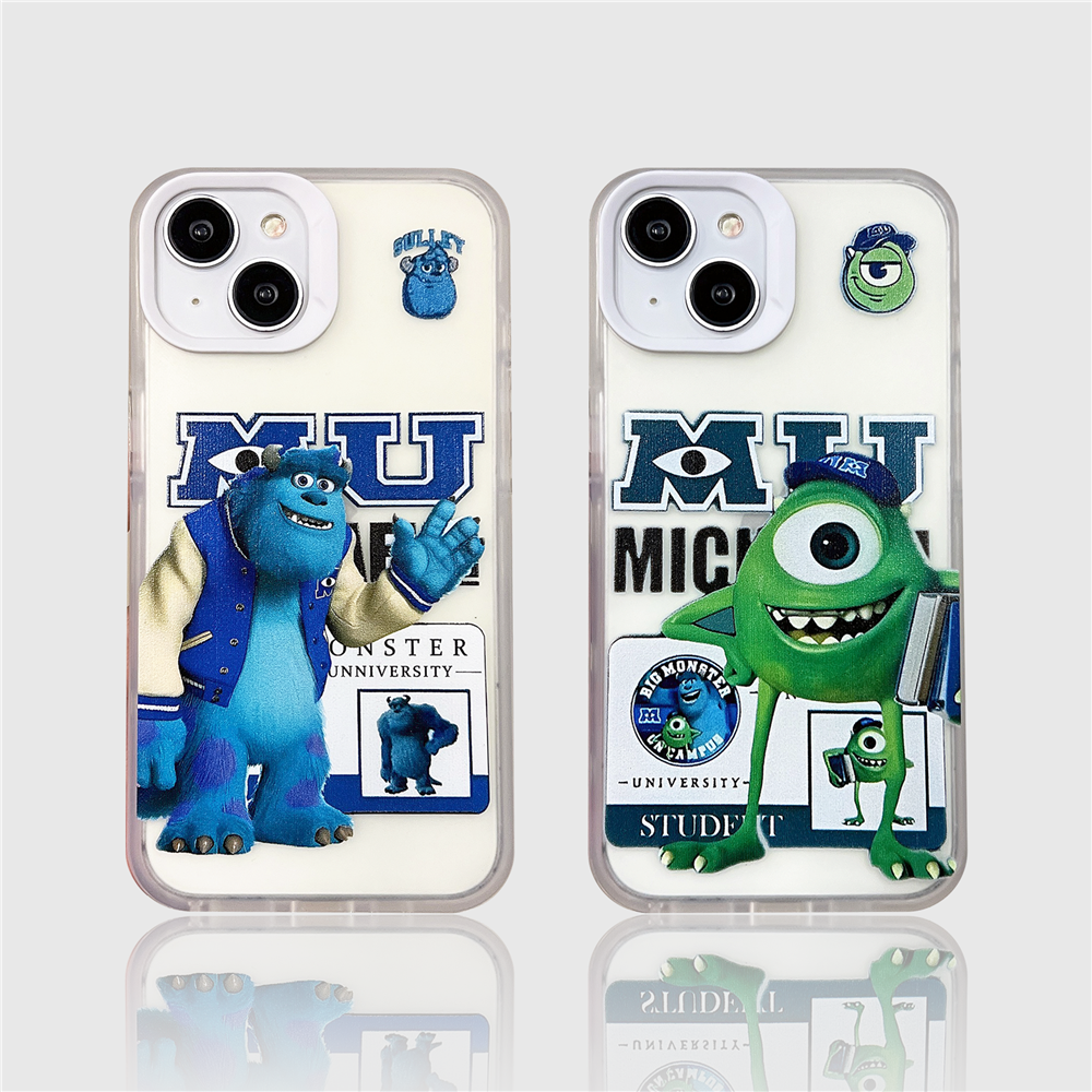 Soft case for iphone xr xs max casing cute cartoon monsters back cover for iphone 11 12 13 14 pro max clear shockproof phone case
