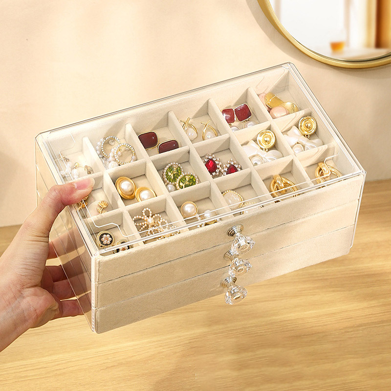 JJT [Miễn Phí Vận Chuyển]Hộp lưu trữ hộp trang sức hộp lưu trữ máy tính để bàn loại ngăn kéo hộp lưu trữ máy tính để bàn ngăn kéo bàn đa chức năng ngăn kéo hộp đựng găng tay bông tai trang sức hộp trang sức hộp trang sức lớn hộp trang sức hộp lưu trữ đồ t