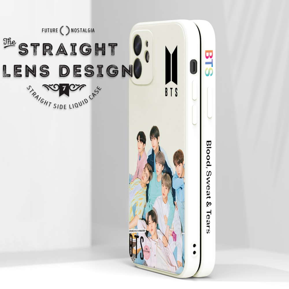 Hontinga for Tecno Pova 6 Pro 5G Back Cover Fashion Cool BTS Side Design Phone Case Square Soft Liquid Silicone Mobile Cover. 