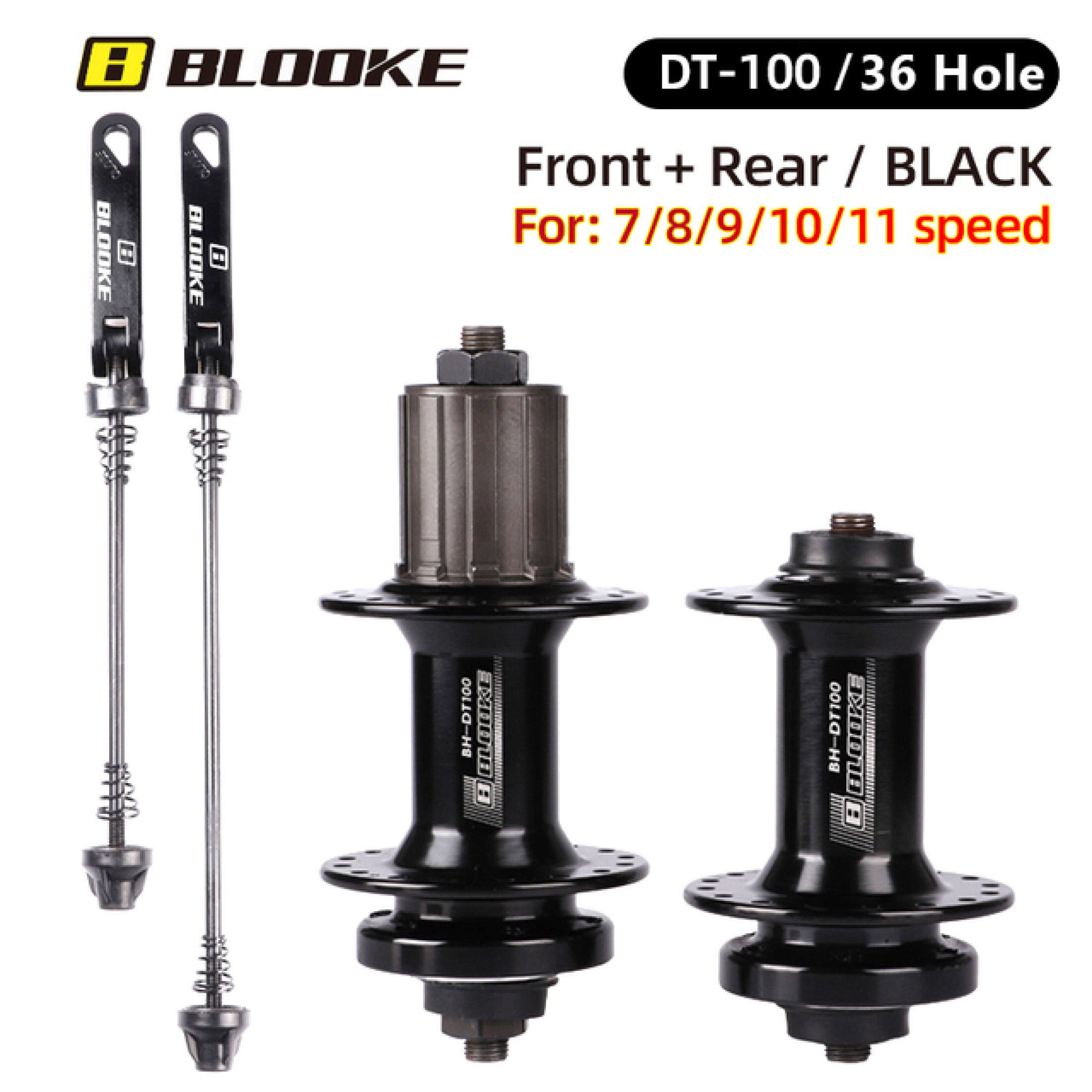 BLOOKE MTB Bike Hub 32 36 Hole Quick Release DT100 Bicycle Six Nail