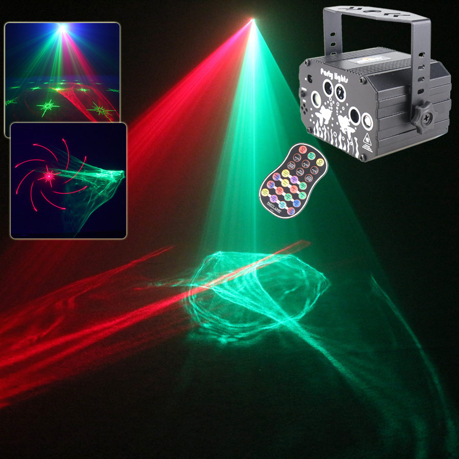 ESHINY Red Green Laser Dream Aurora 60 Patterns Projector DJ Disco Light Party RGB LED Remote Bar Dance KTV Room Birthday Stage Lighting Effect Lamp USB F5