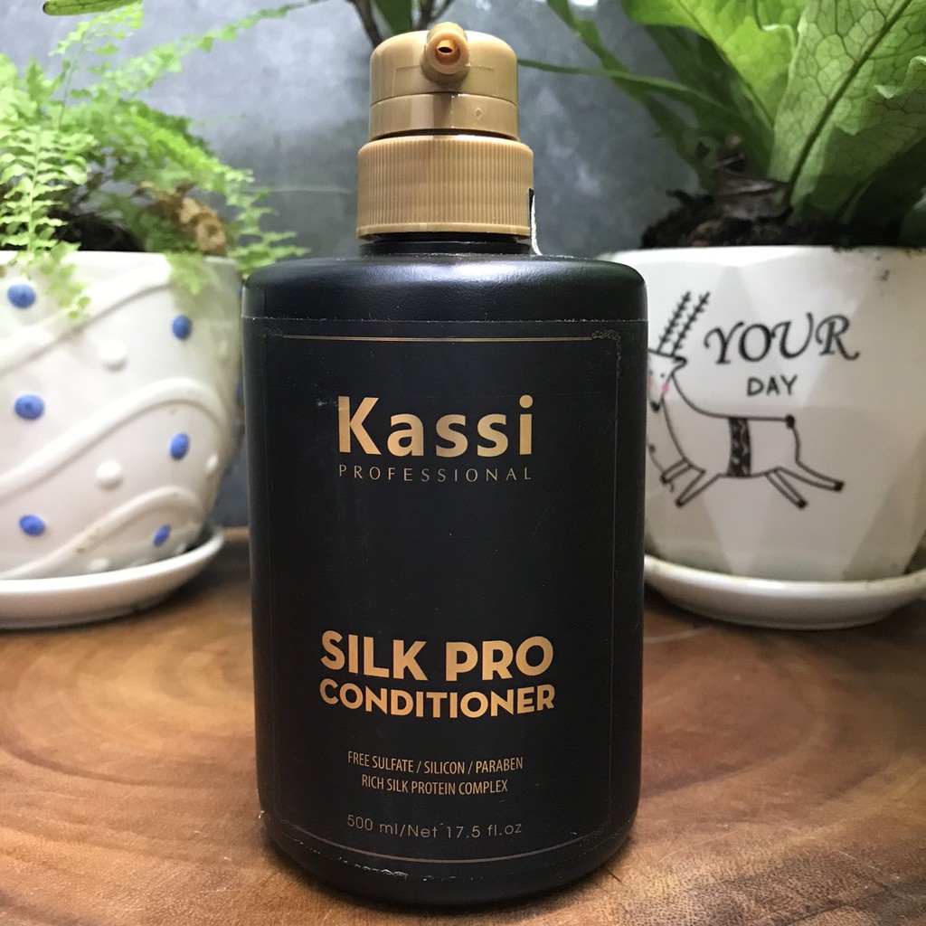 Dầu gội xả phục hồi tóc hư tổn Kassi Silk Pro 500mlx2