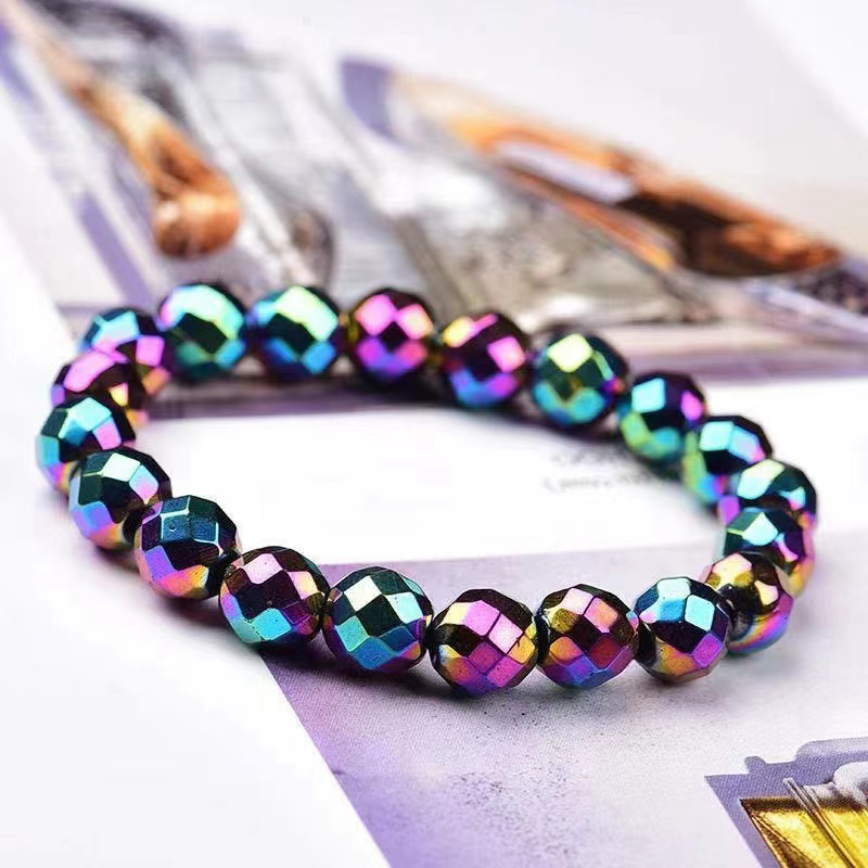 Colourful terahertz diamond face Bracelet cut terahertz magnetic hand string selected