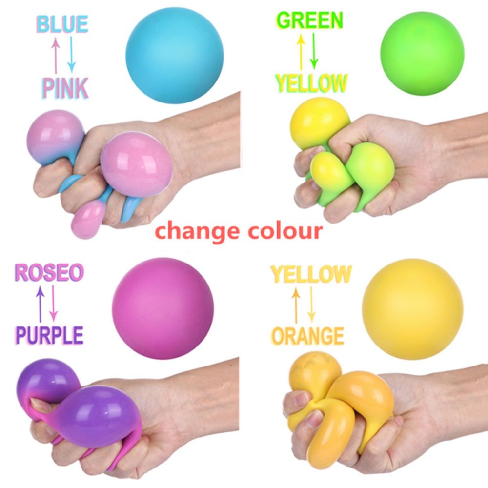 1pc Adults Funny Stress Relief Colorful ball TPR Squeeze Balls Soft Foam  Fidget Toys Change Color | Lazada Singapore