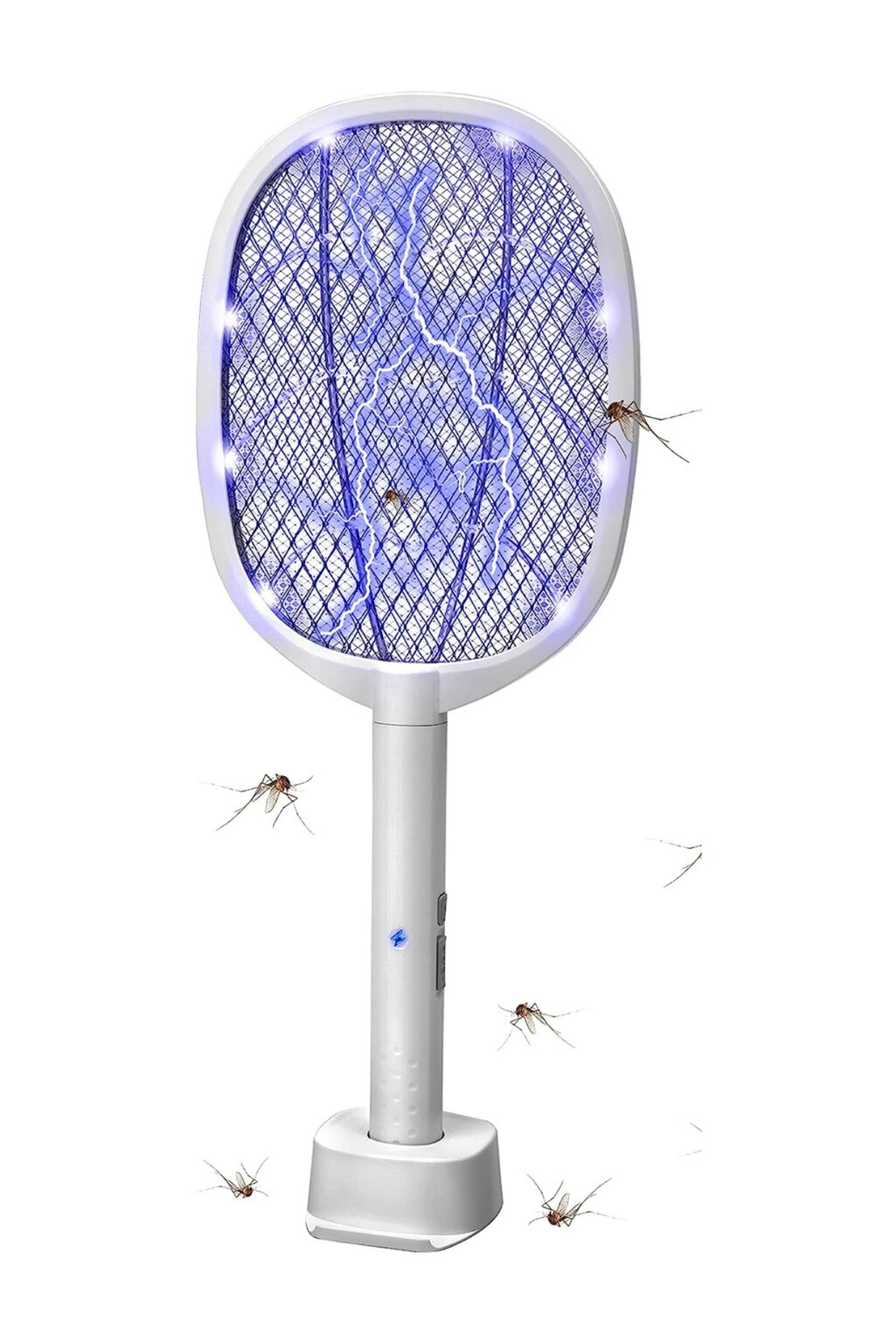 2 in 1 Electric 𝑻𝒓𝒂𝒑 Lamp & Racket, USB Rechargeable 3000V Handheld ...