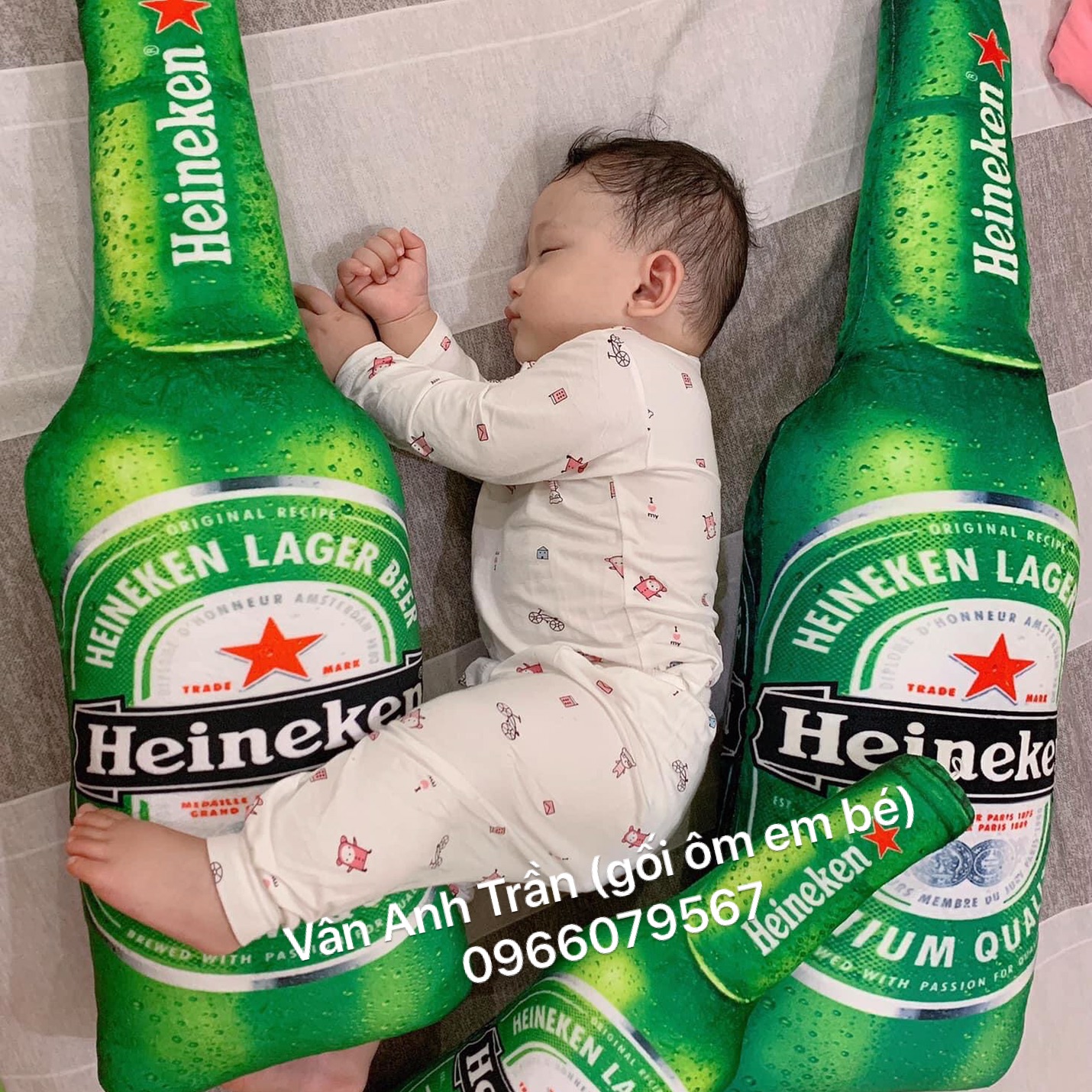 Gối ôm hình chai bia Heniken, gấu bông Chai Bia Thú Nhồi Bông Quà Tặng Cho Mọi Lứa Tuổi