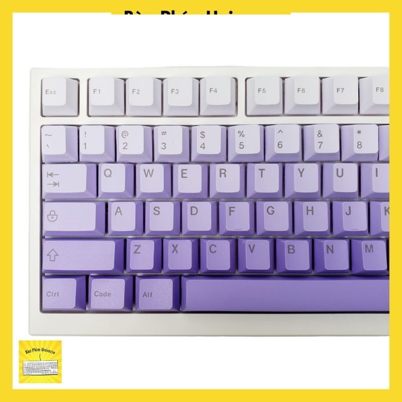 Keycap tím gradient - keycap pbt profile cherry 124 phím - keycap gradient tím cho bàn phím cơ - bàn phím universe