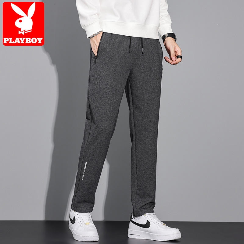 Playboy autumn brand sweatpants men's gray sweatpants trendy brand men's casual pants 2023 new style leggings