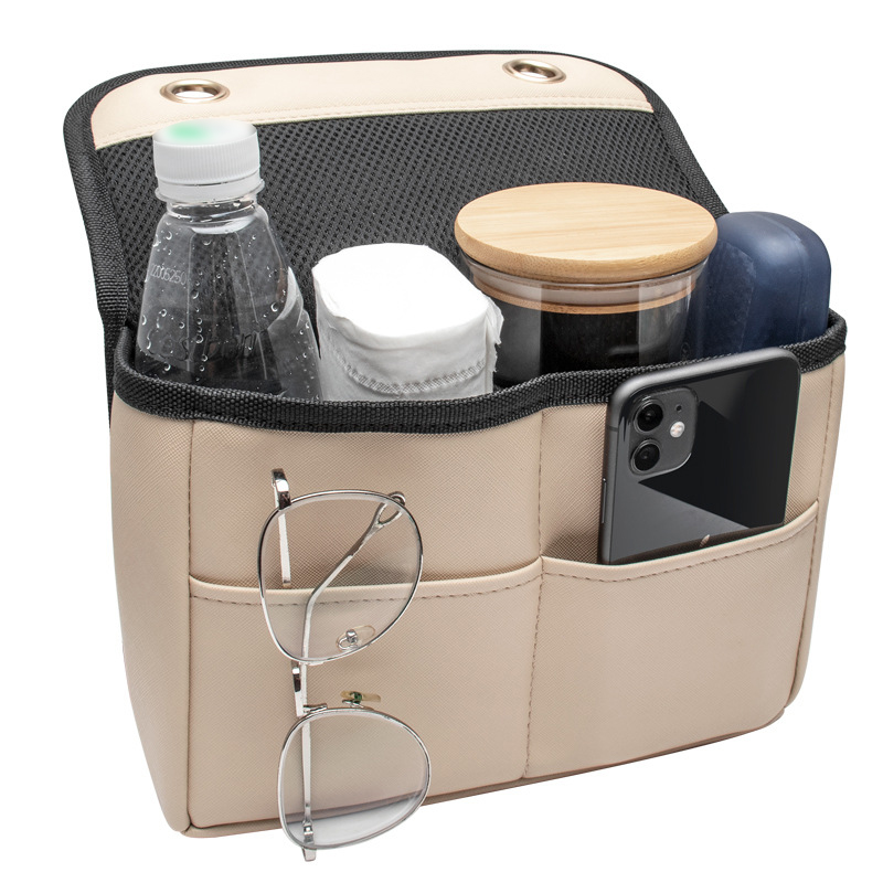 Car Storage Pocket PU Leather Auto Organizer Seatback Hanging Bag