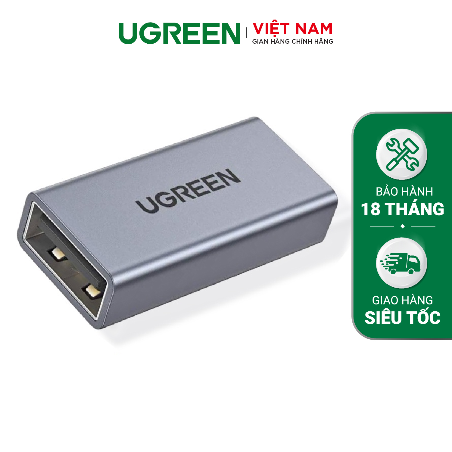 Đầu nối USB 3.0 UGREEN 20119 - Chất liệu hợp kim tản nhiệt tốt - Tốc độ truyền lên đến 5G - Thiết kế nhỏ gọn, dễ sử dụng - Hàng phân phối chính hãng - Bảo hành 18 tháng 1 đổi 1