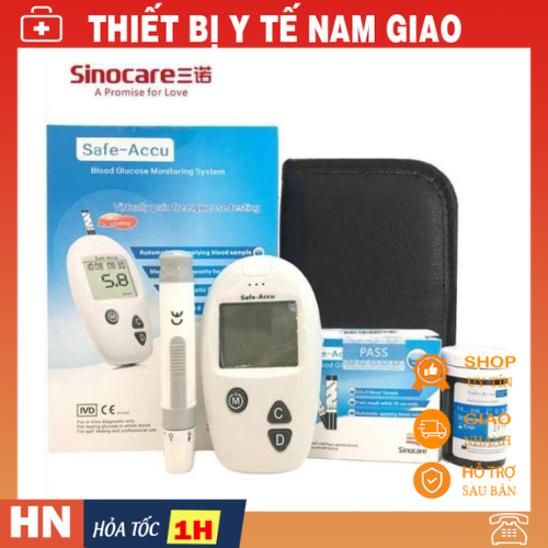 Combo que thử đường huyết sinocare - safe accu 50 que và 50 kim