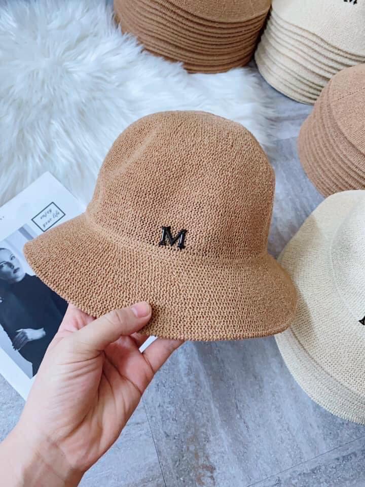 Mũ cói chữ M phong cách hàn quốc