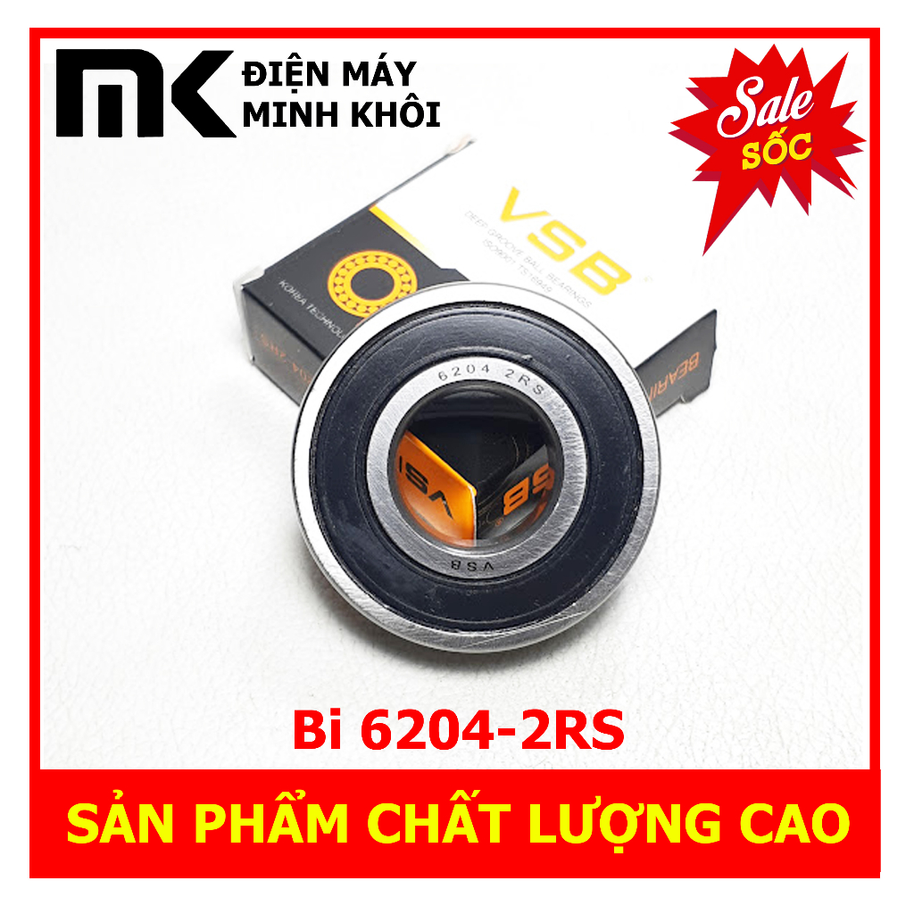 Bạc đạn - vòng bi 6204rs cho động cơ, mô tơ...