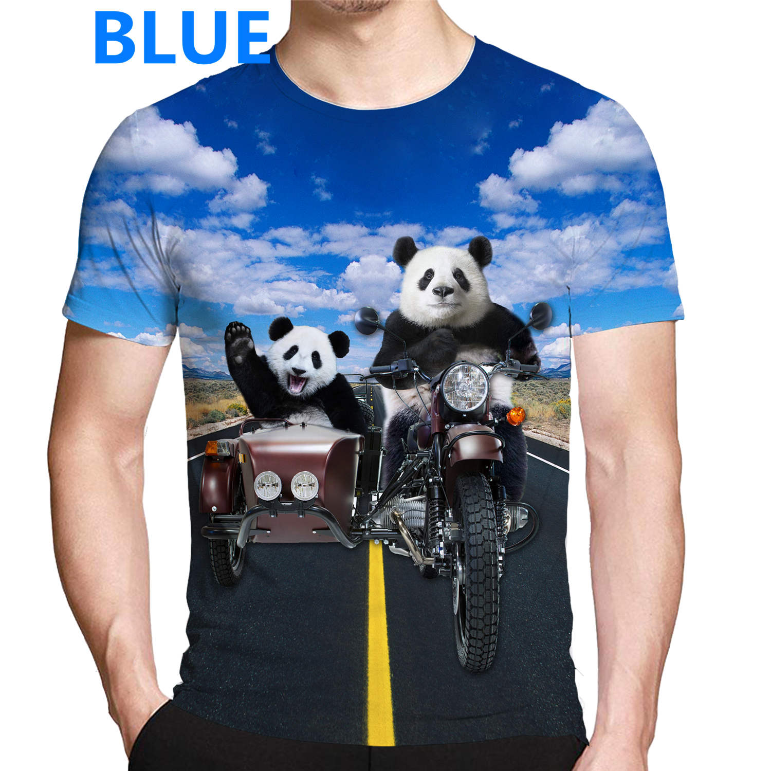 Summer Mens Fashion T Shirts Oversized funny animal panda 3d printed t shirt Loose Clothes Short Sleeve Tshirt