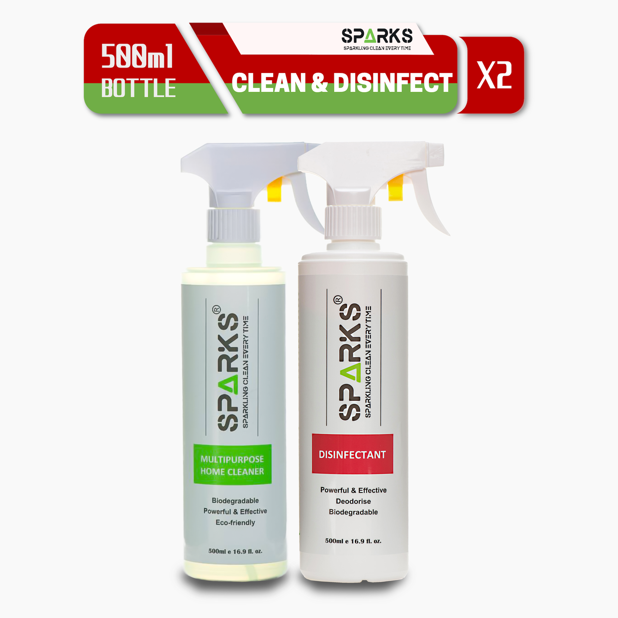 SPARKS Multipurpose Home Cleaner (500ml) and SPARKS Disinfectant Spray